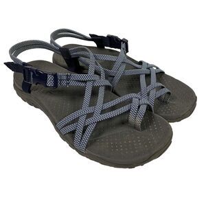 Skechers Reggae Irie Mon Black/Multi‎ Women's Sandals Sz 7